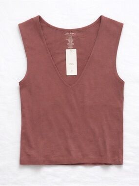 Free People Dusty Mauve V‑Neck Sleeveless Tank